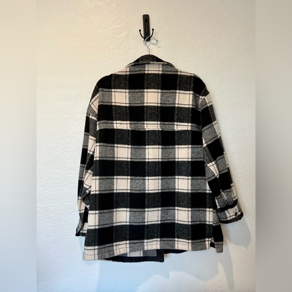 H&M Brushed Twill Jacket in Black/Plaid - Size XS - Picture 5 of 7